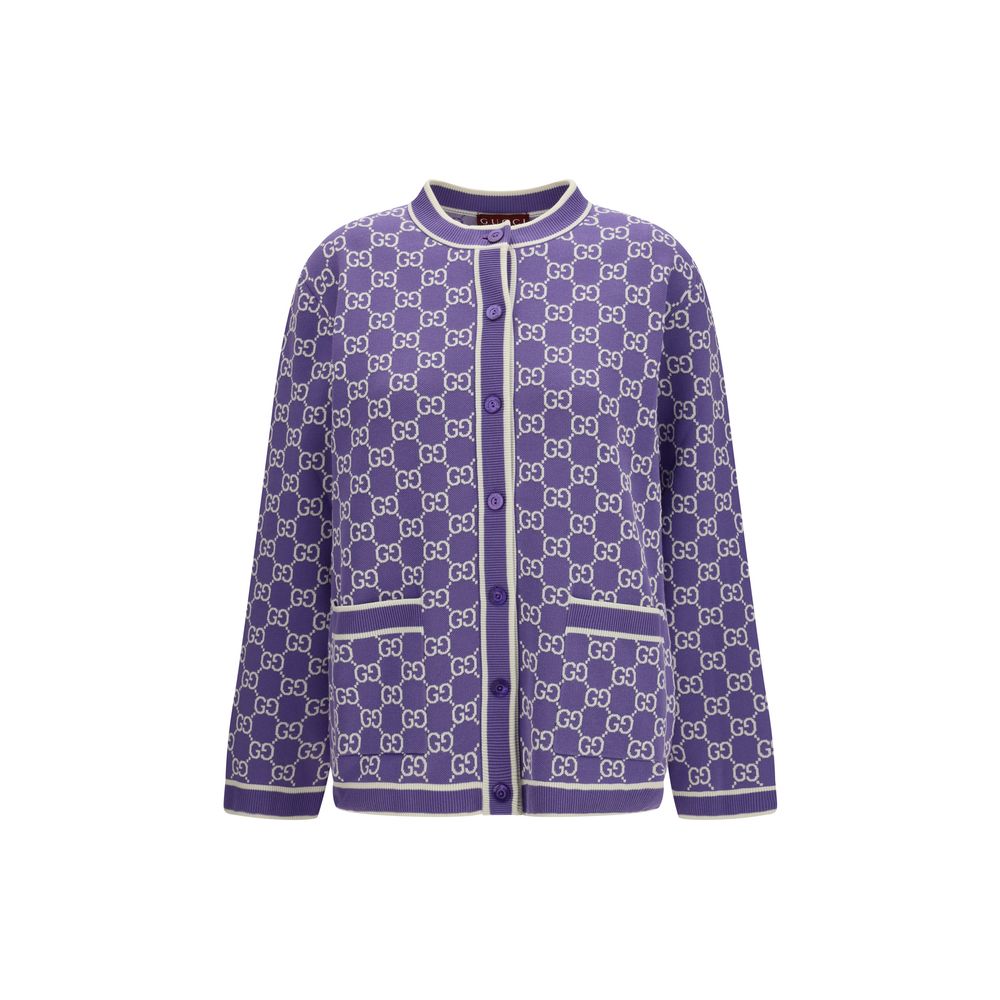 Purple Cotton Cardigan Gucci