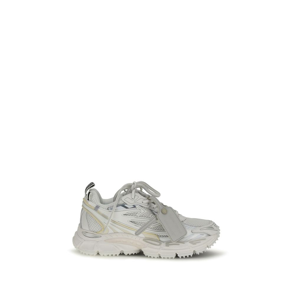 White Polyurethane Athletic Sneakers Off-White