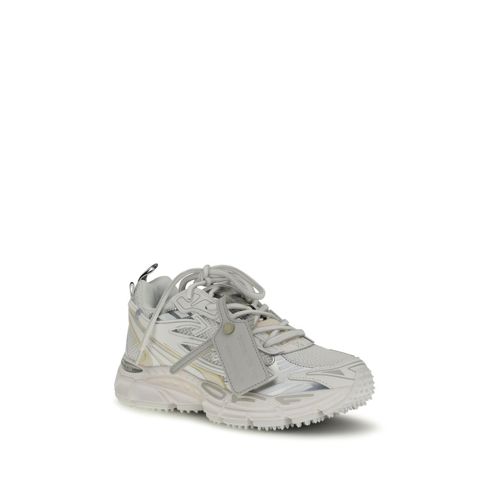 White Polyurethane Athletic Sneakers Off-White
