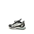 Gray Polyurethane Athletic Sneakers