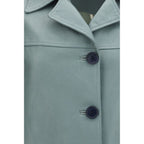Blue Lamb Leather Leather Jacket