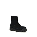 Black Calf Leather Bos Taurus Lace-Up Boots Balenciaga