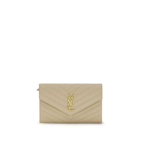 Beige Calf Leather Bos Taurus Shoulder Bag Saint Laurent