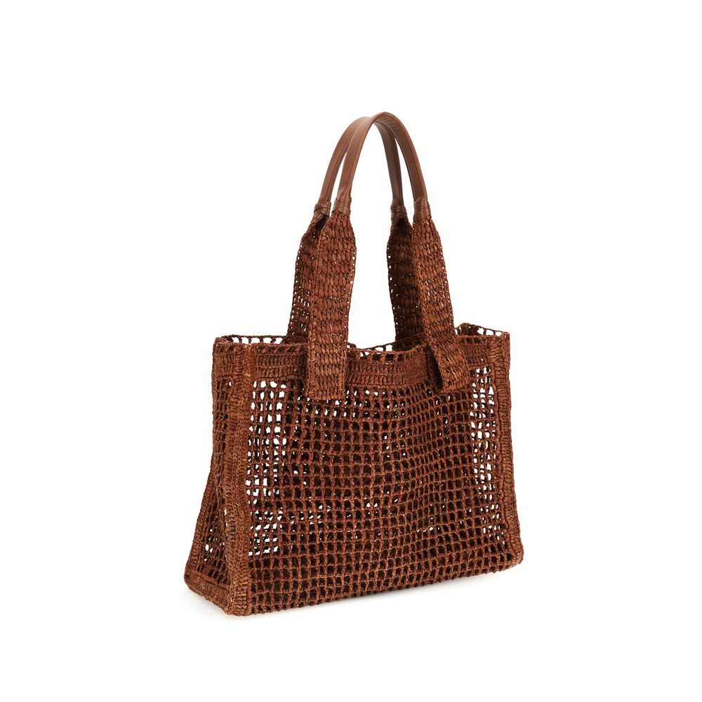 Brown Raffia Shoulder Bag Chloé
