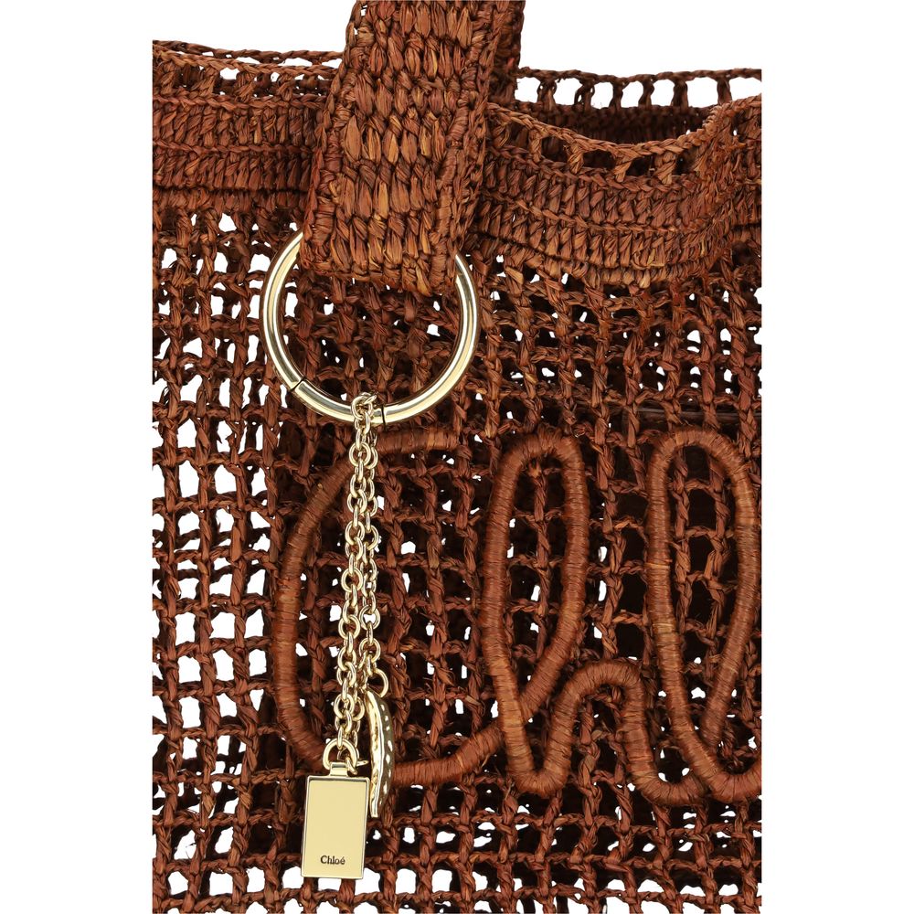Brown Raffia Shoulder Bag Chloé