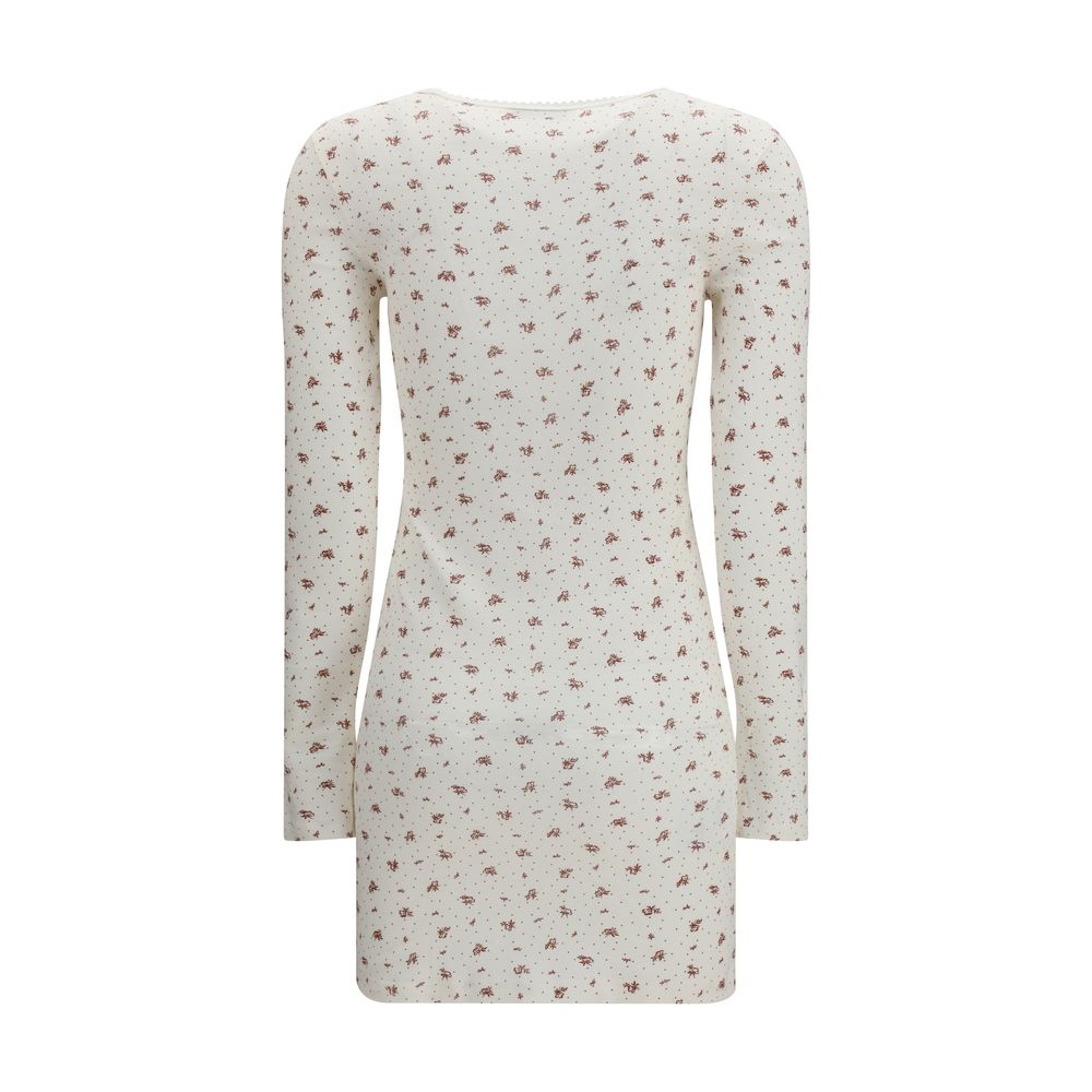 White Cotton Casual Dress Miu Miu
