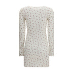 White Cotton Casual Dress Miu Miu