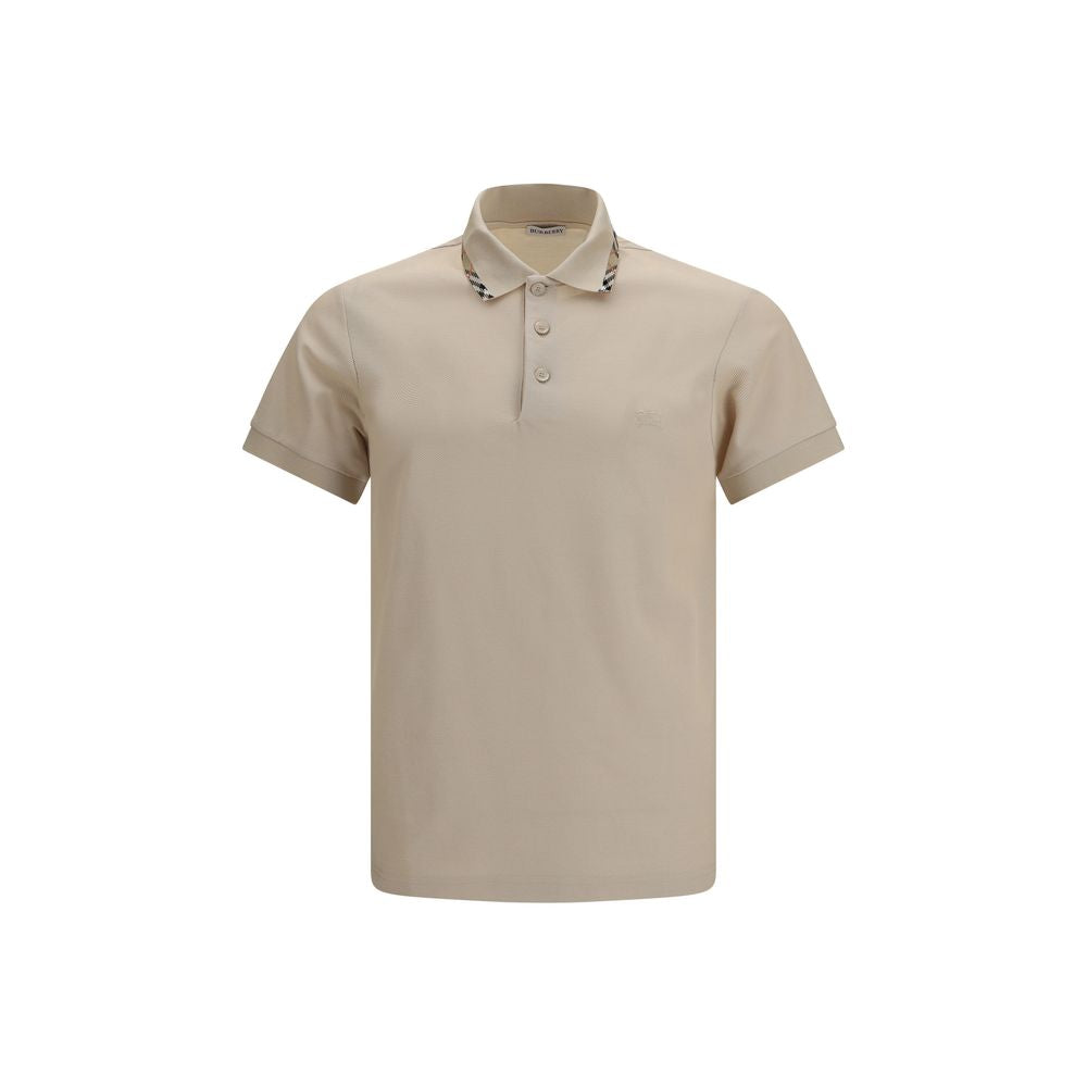 Beige Cotton Polo Shirt Burberry