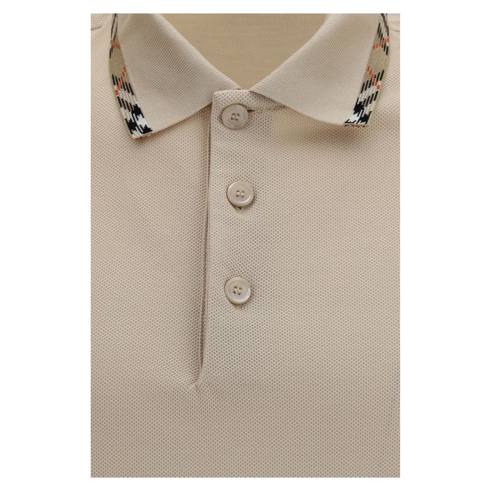 Beige Cotton Polo Shirt Burberry