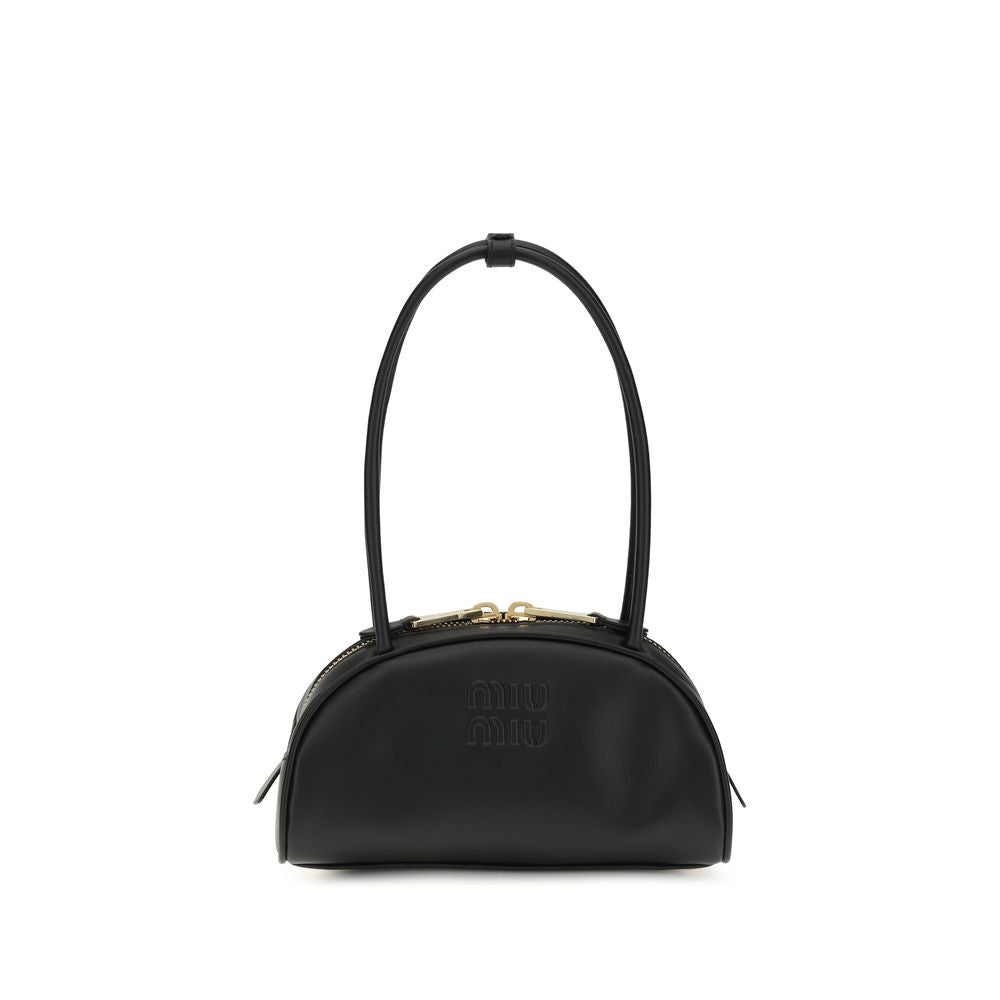 Black Calf Leather Bos Taurus Shoulder Bag Miu Miu