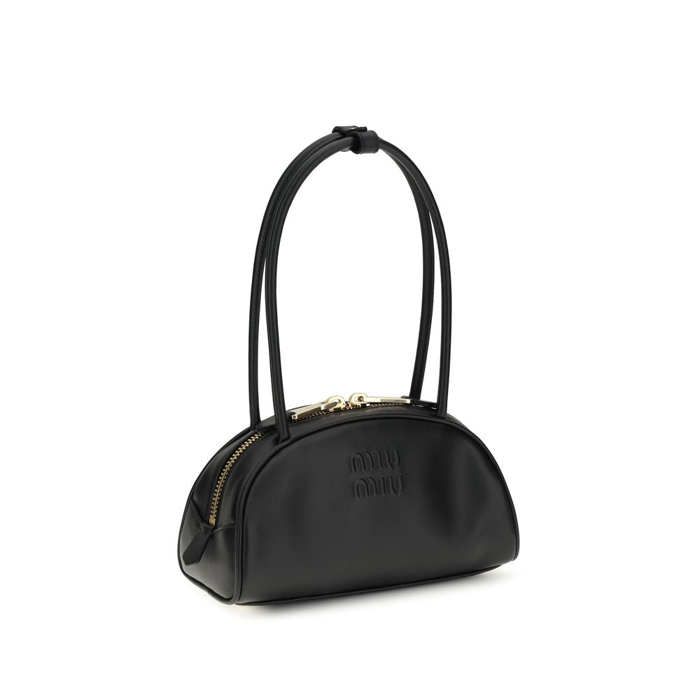 Black Calf Leather Bos Taurus Shoulder Bag Miu Miu