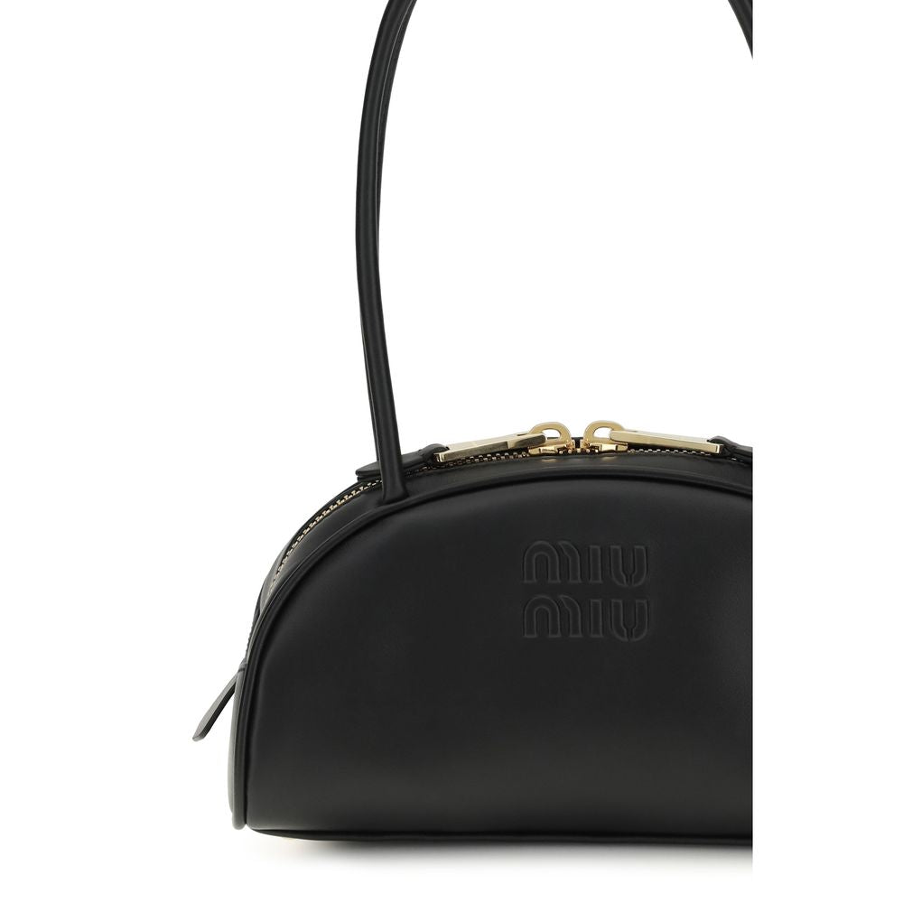 Black Calf Leather Bos Taurus Shoulder Bag Miu Miu