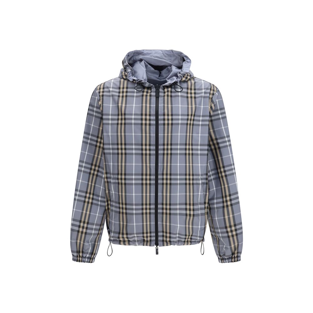 Blue Polyester Shell Jacket Burberry