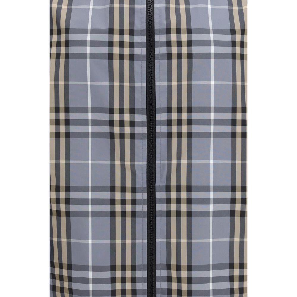 Blue Polyester Shell Jacket Burberry