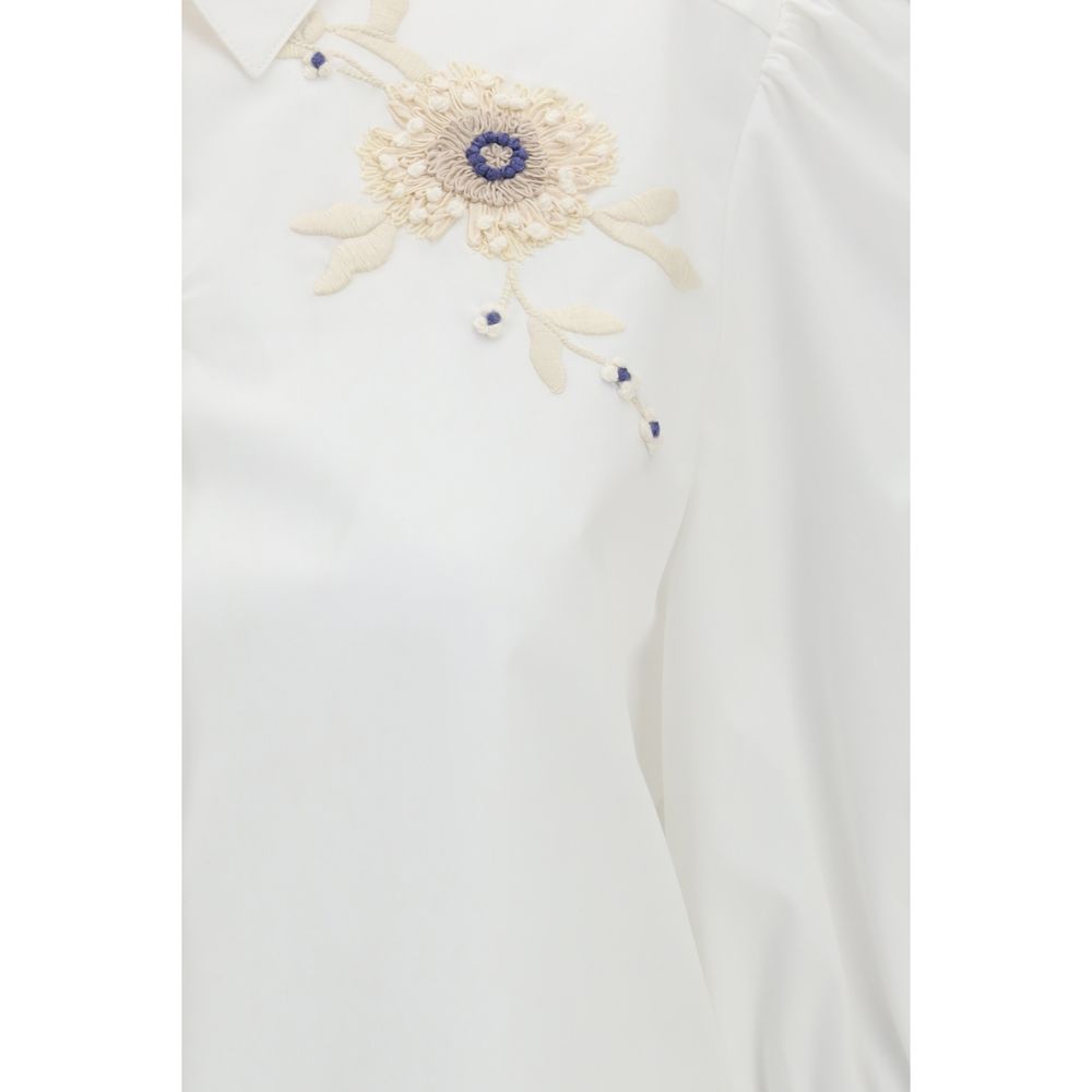 White Cotton Blouse Valentino