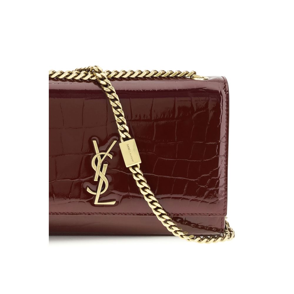 Bordeaux Calf Leather Bos Taurus Shoulder Bag Saint Laurent