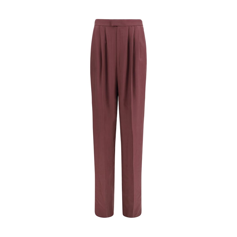 Purple Silk Dress Pants Saint Laurent