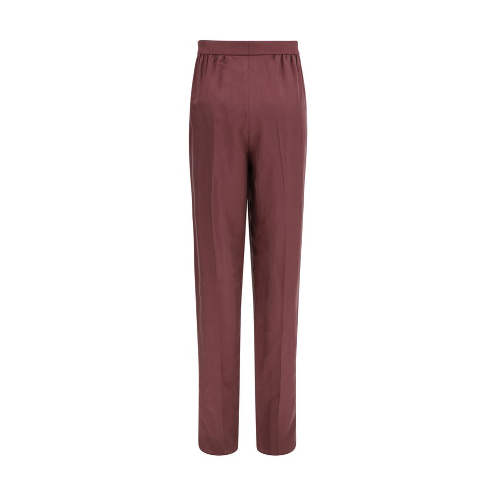 Purple Silk Dress Pants Saint Laurent