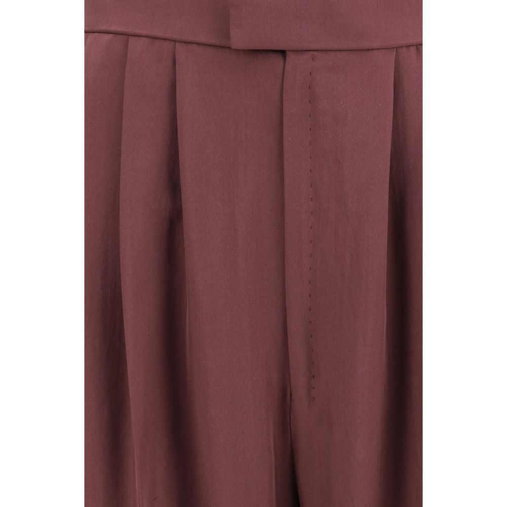Purple Silk Dress Pants Saint Laurent