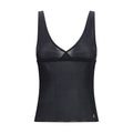 Black Silk Sleeveles T-Shirt Saint Laurent