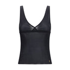 Black Silk Sleeveles T-Shirt Saint Laurent