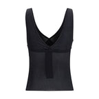 Black Silk Sleeveles T-Shirt Saint Laurent