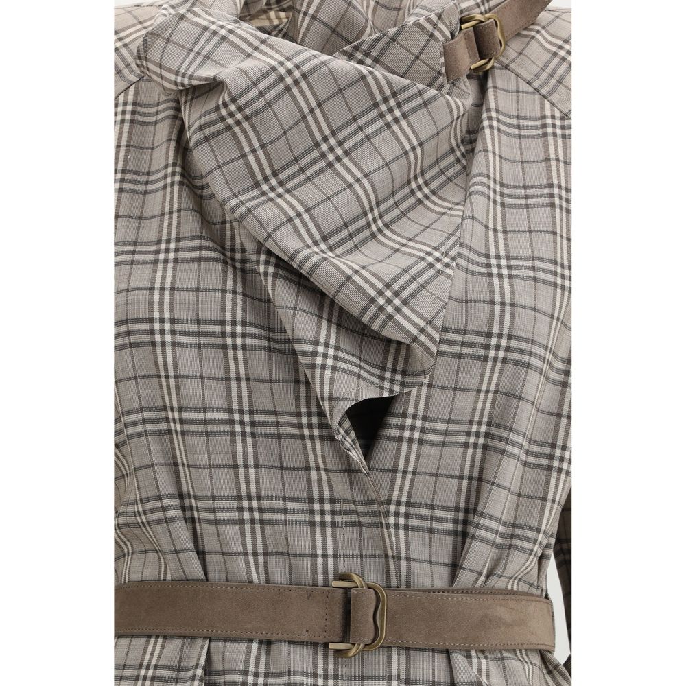 Gray Wool Casual Dress Burberry