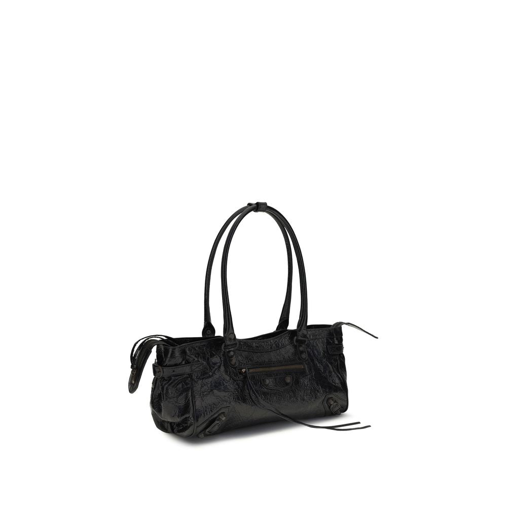 Black Calf Leather Bos Taurus Shoulder Bag Balenciaga