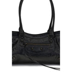 Black Calf Leather Bos Taurus Shoulder Bag Balenciaga