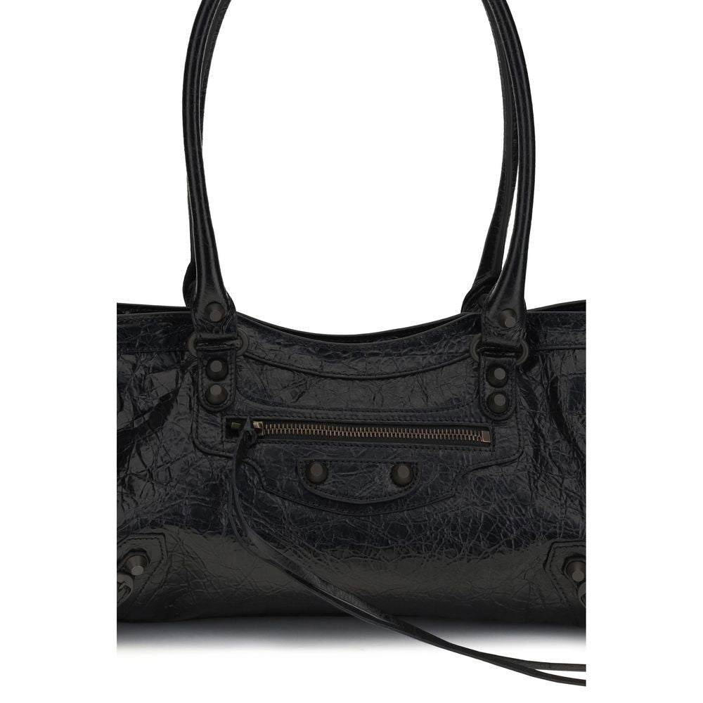 Black Calf Leather Bos Taurus Shoulder Bag Balenciaga