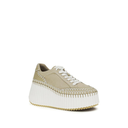 Bicolor Fabric Platform Sneakers Chloé