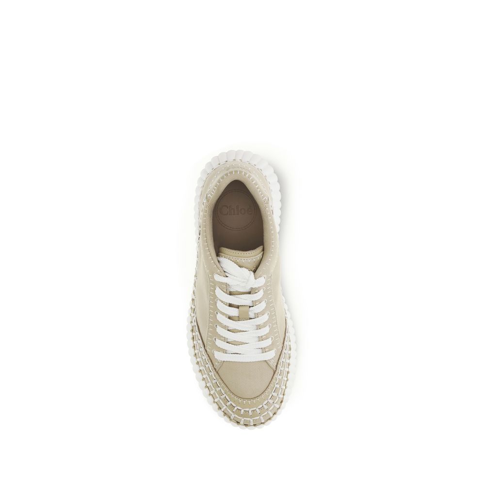 Bicolor Fabric Platform Sneakers Chloé