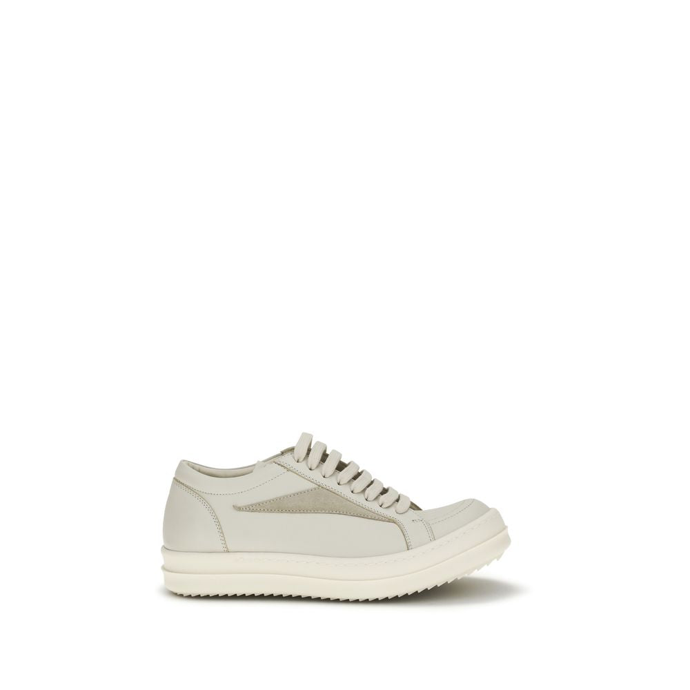 Beige Calf Leather Bos Taurus Low Top Sneakers Rick Owens