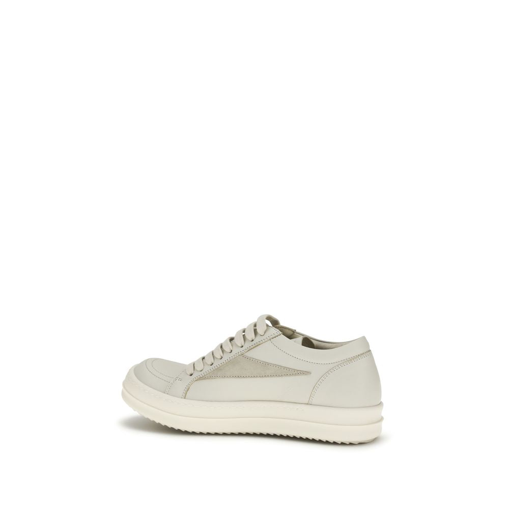 Beige Calf Leather Bos Taurus Low Top Sneakers Rick Owens