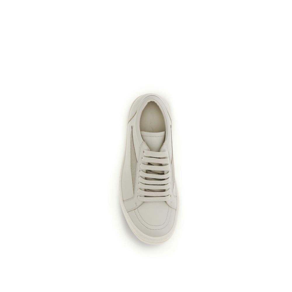 Beige Calf Leather Bos Taurus Low Top Sneakers Rick Owens