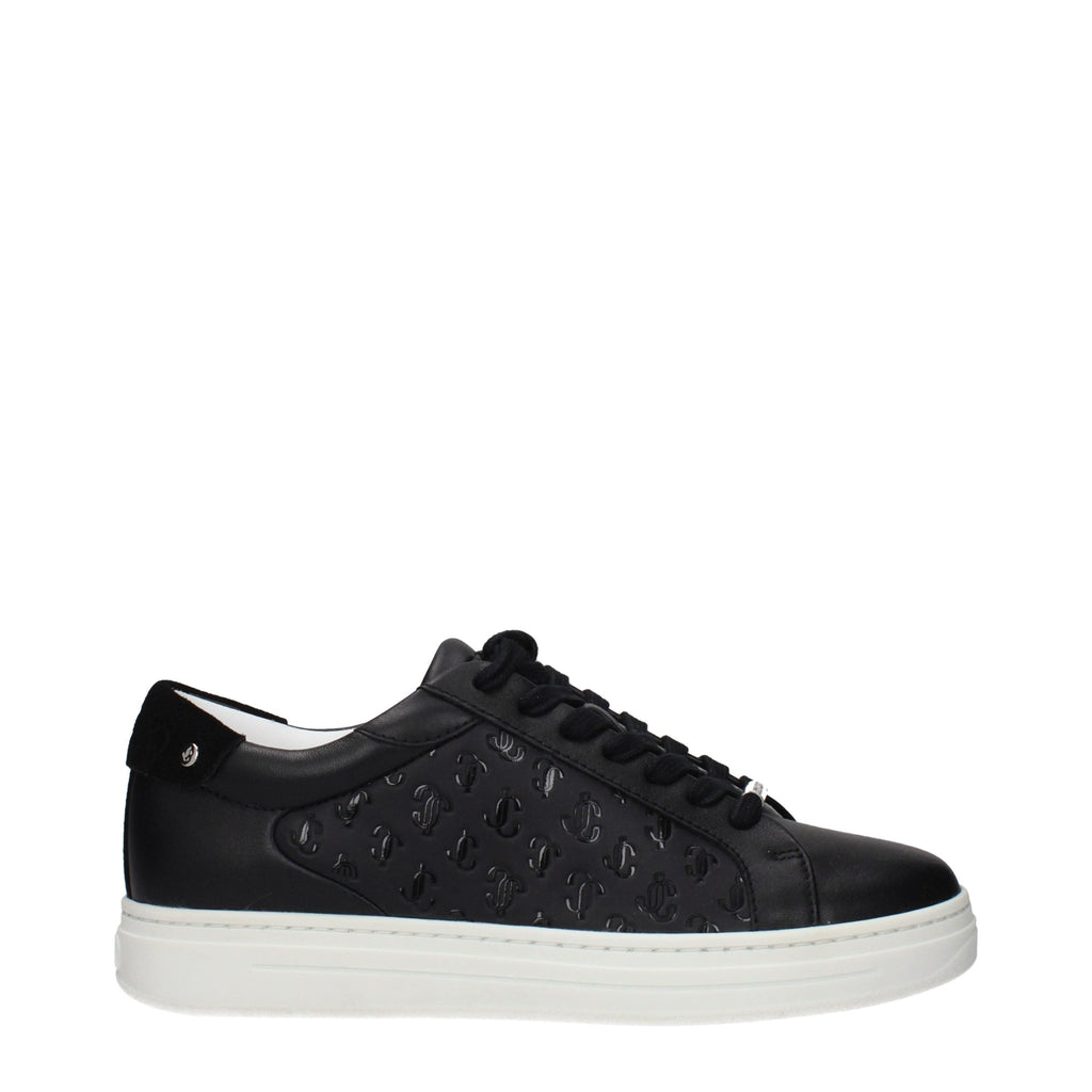Black Leather Low Top Sneakers Jimmy Choo