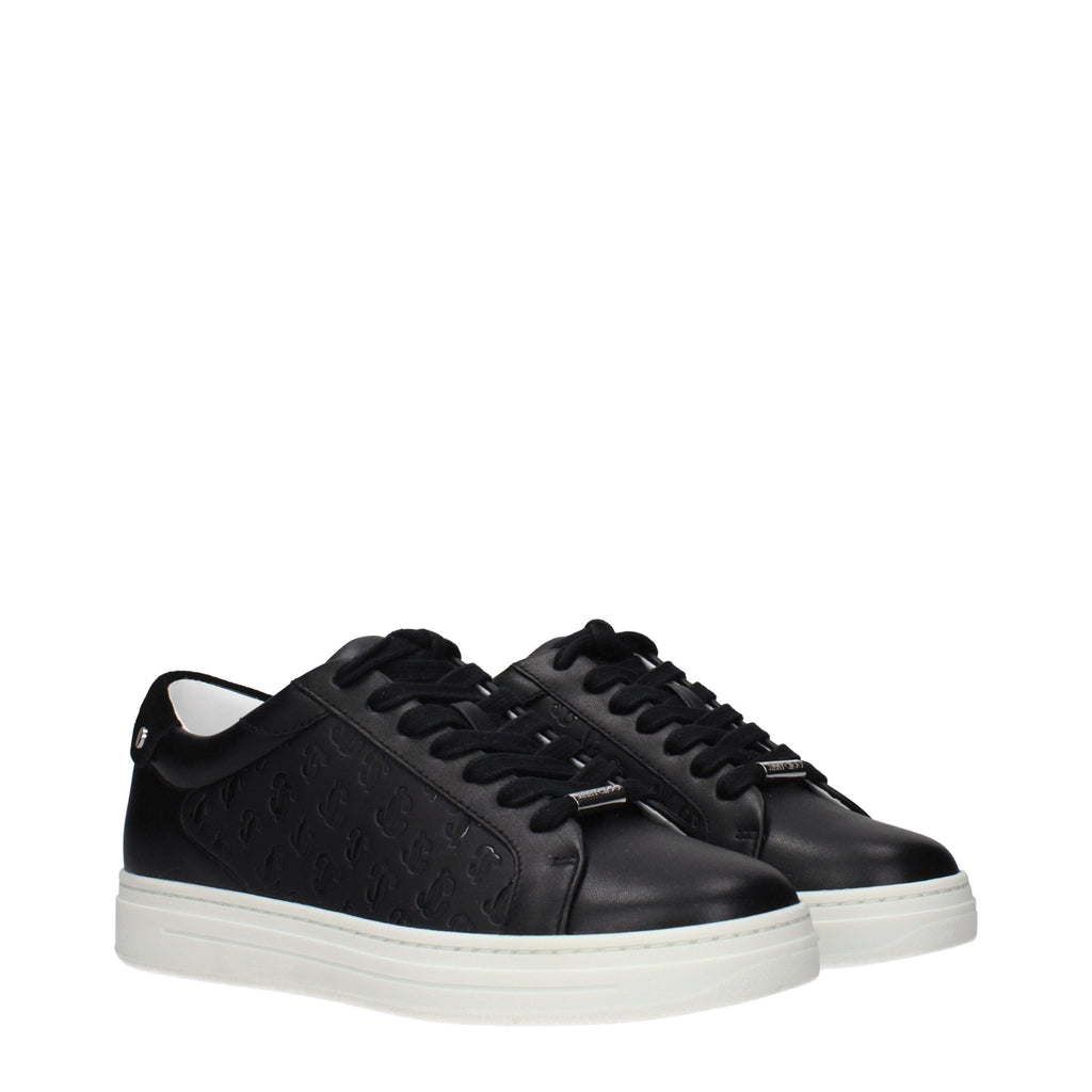 Black Leather Low Top Sneakers Jimmy Choo