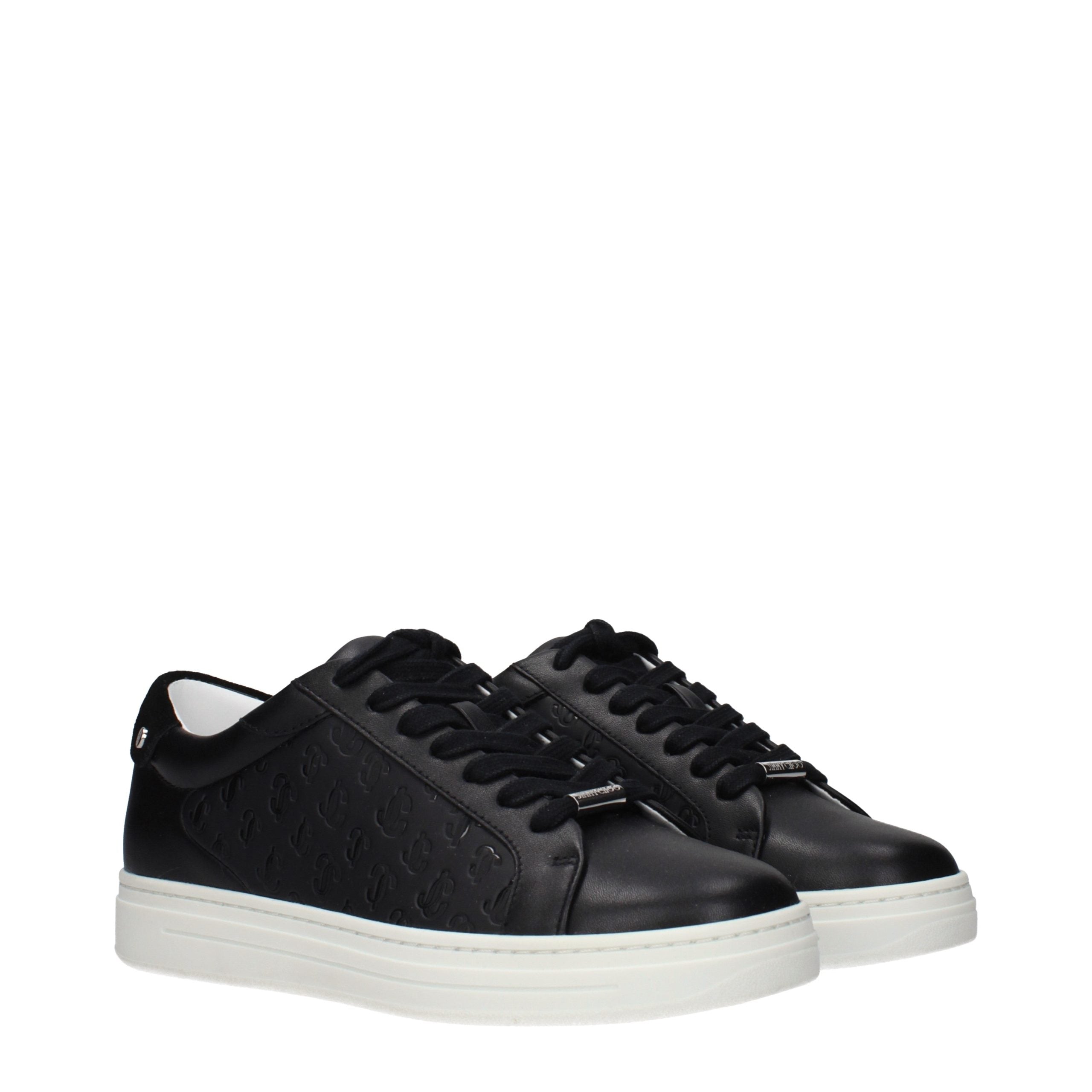 Black Leather Low Top Sneakers Jimmy Choo