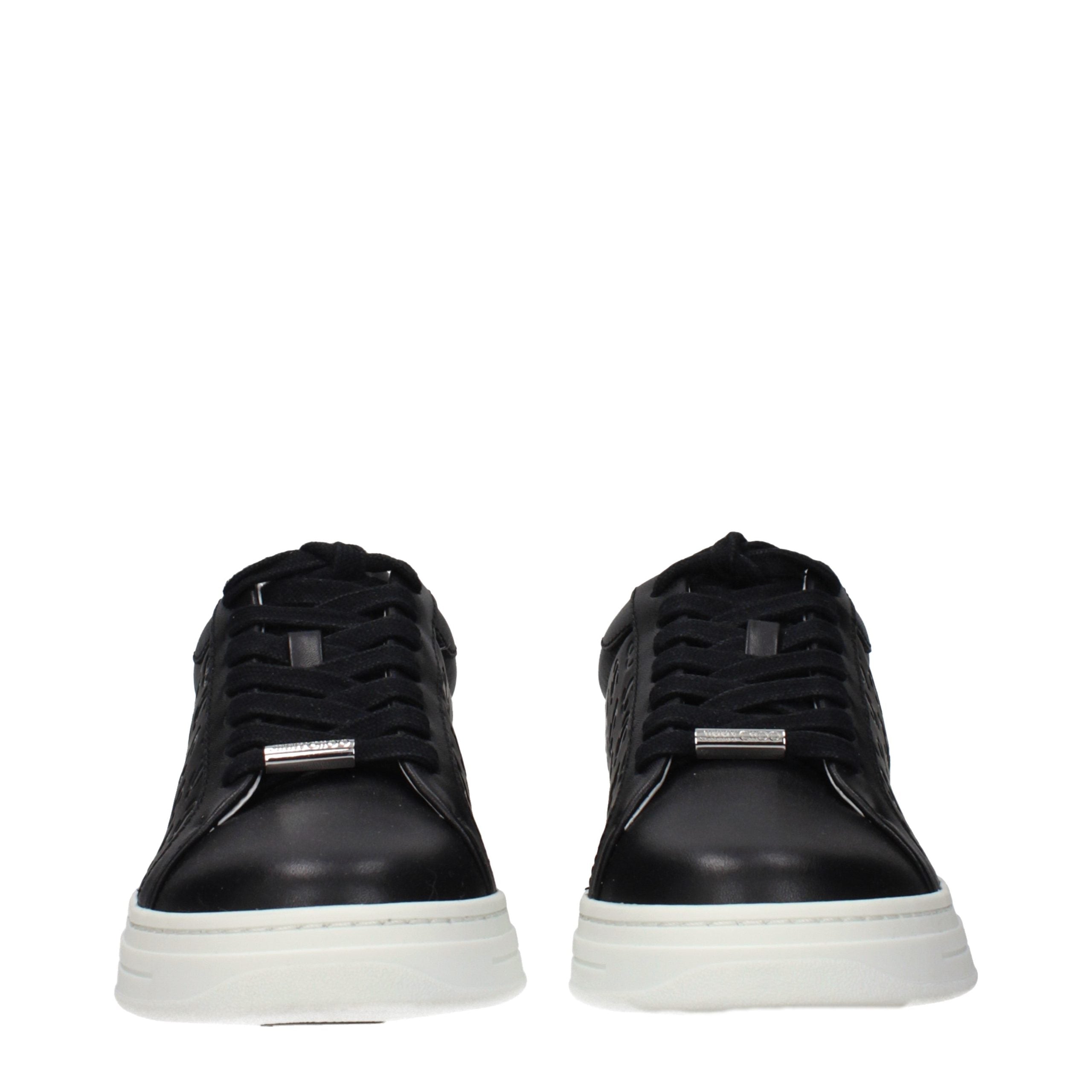 Black Leather Low Top Sneakers Jimmy Choo
