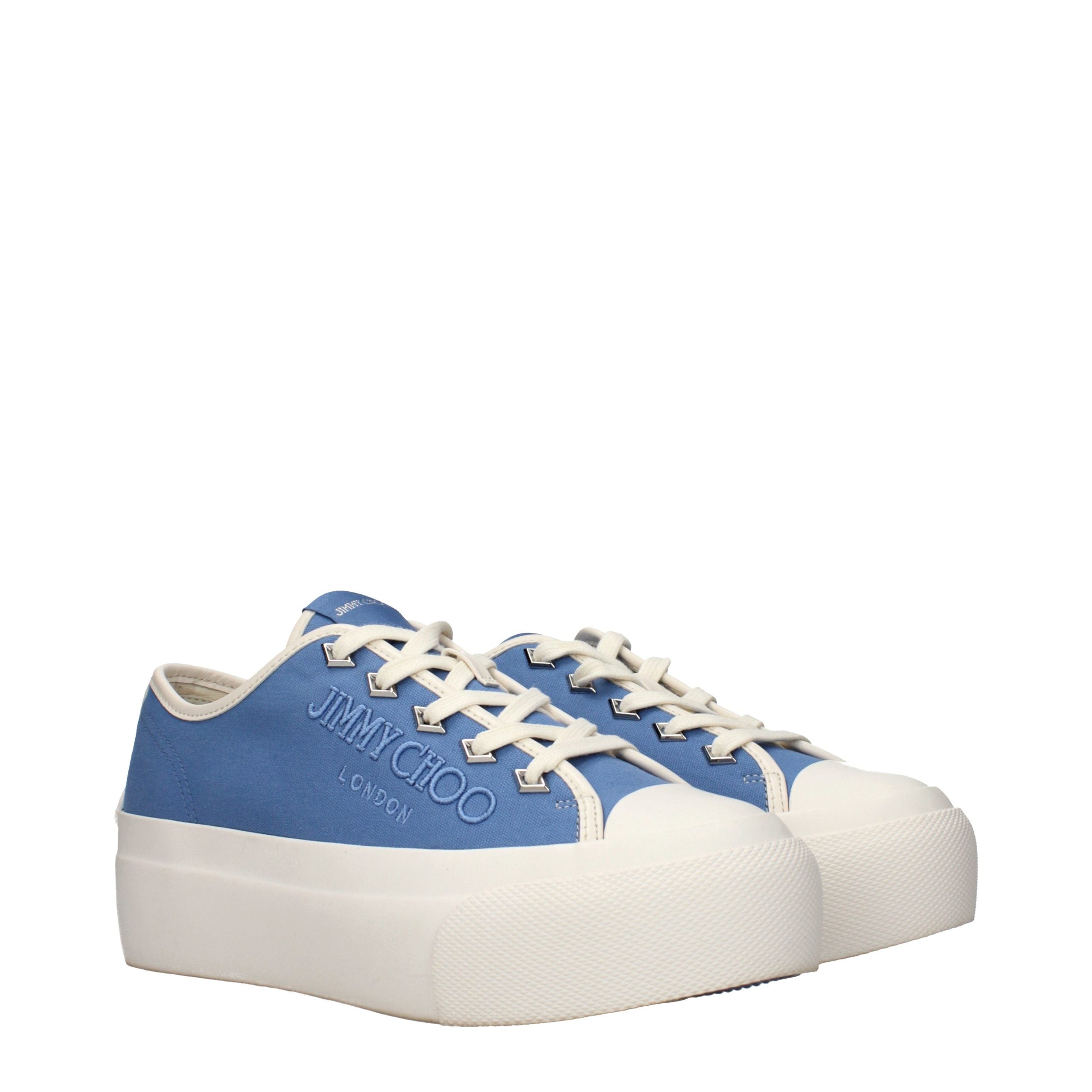 Blue Fabric Low Top Sneakers Jimmy Choo
