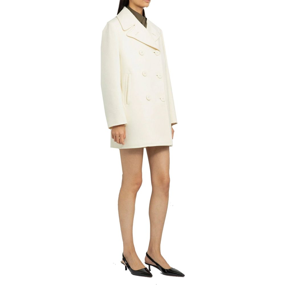 White Wool Coat Prada