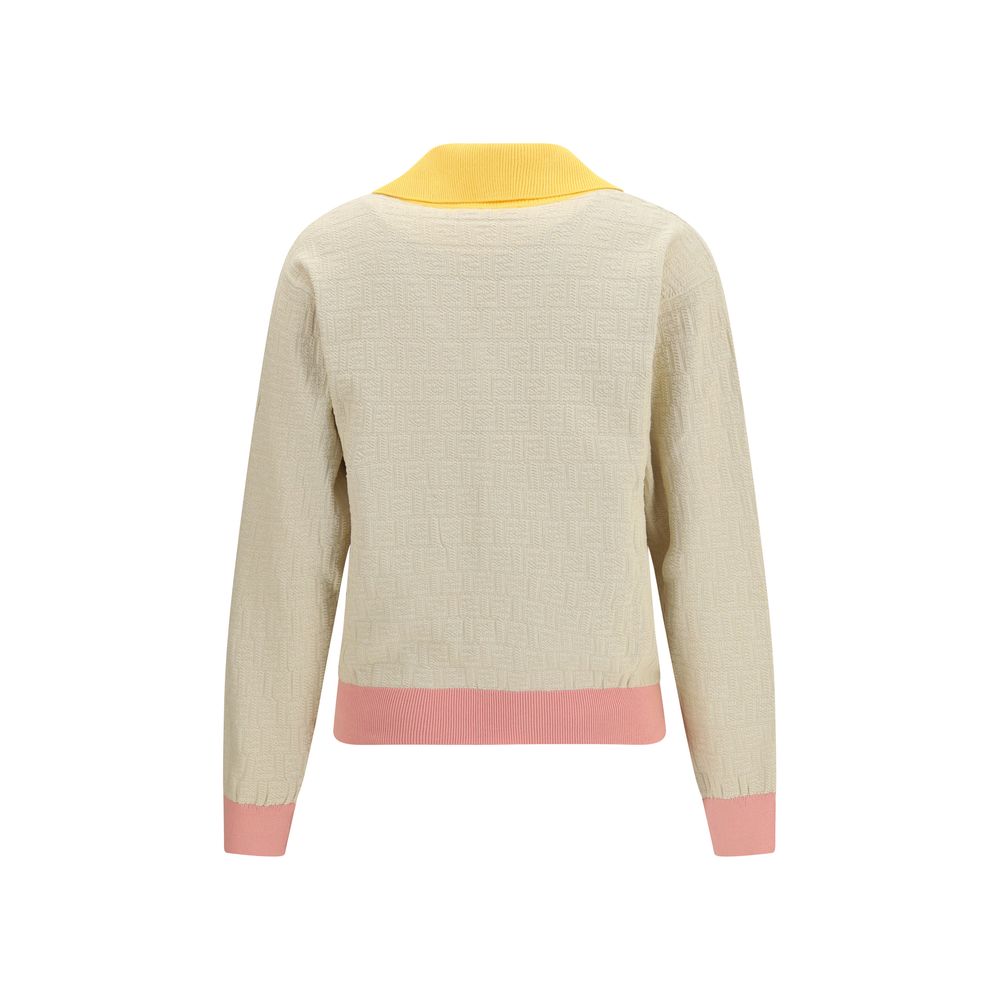 Beige Cotton Sweatshirt Fendi