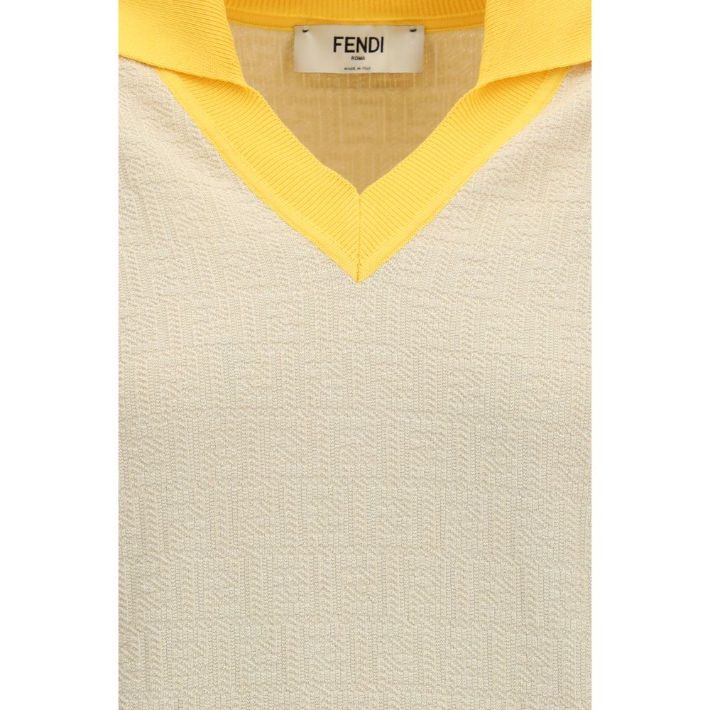 Beige Cotton Sweatshirt Fendi