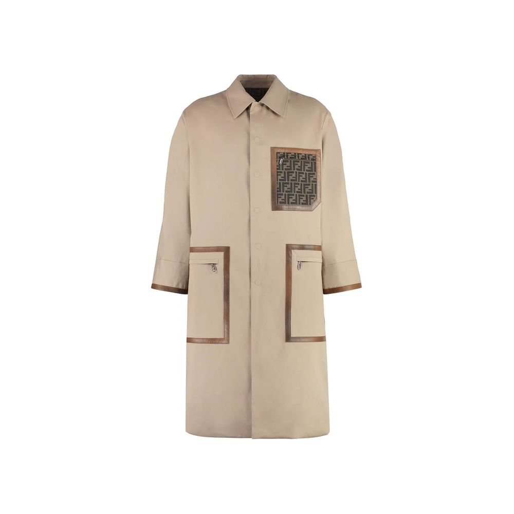 Beige Cotton Coat Fendi