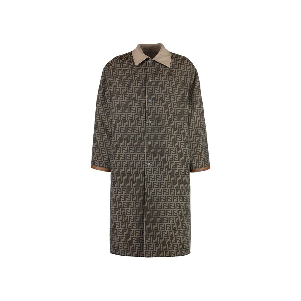 Beige Cotton Coat Fendi