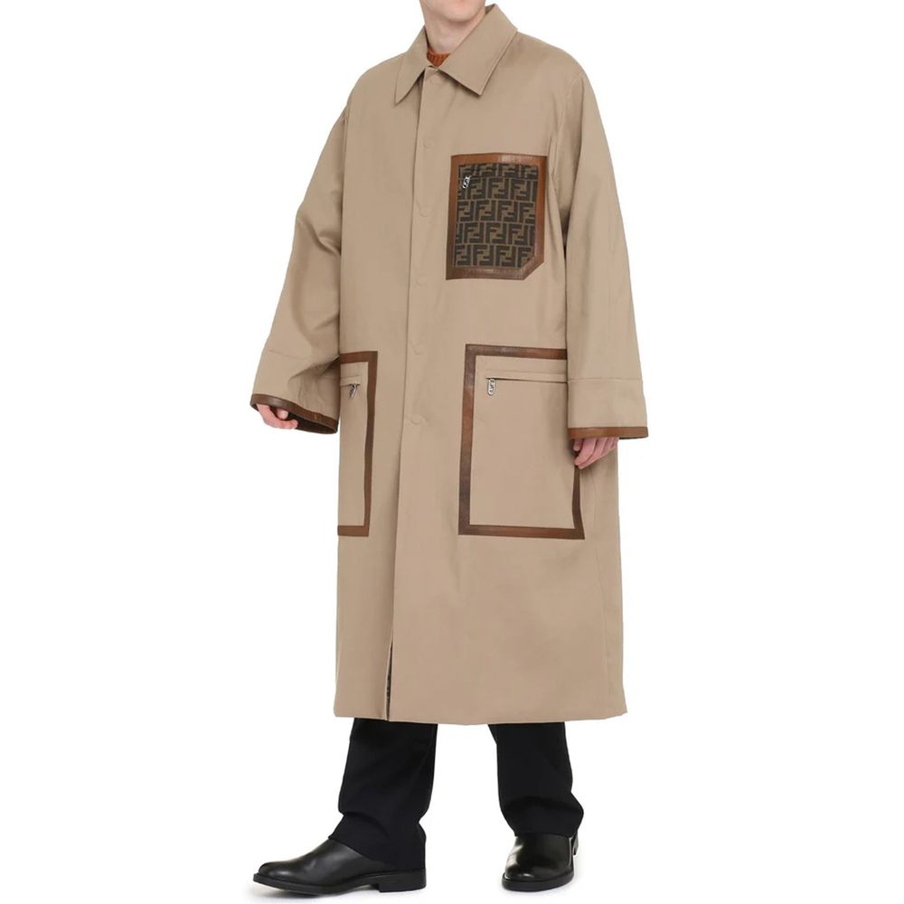 Beige Cotton Coat Fendi