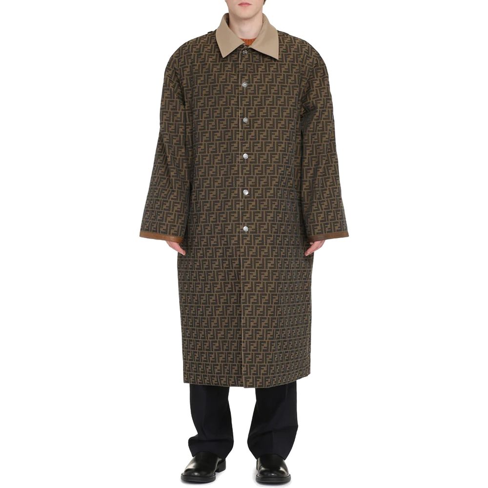 Beige Cotton Coat Fendi