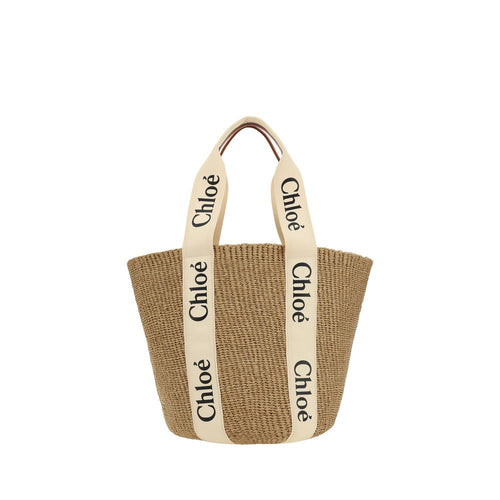Beige Raffia Shoulder Bag Chloé