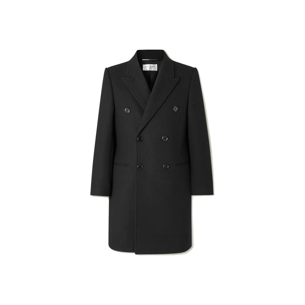 Black Wool Coat Saint Laurent