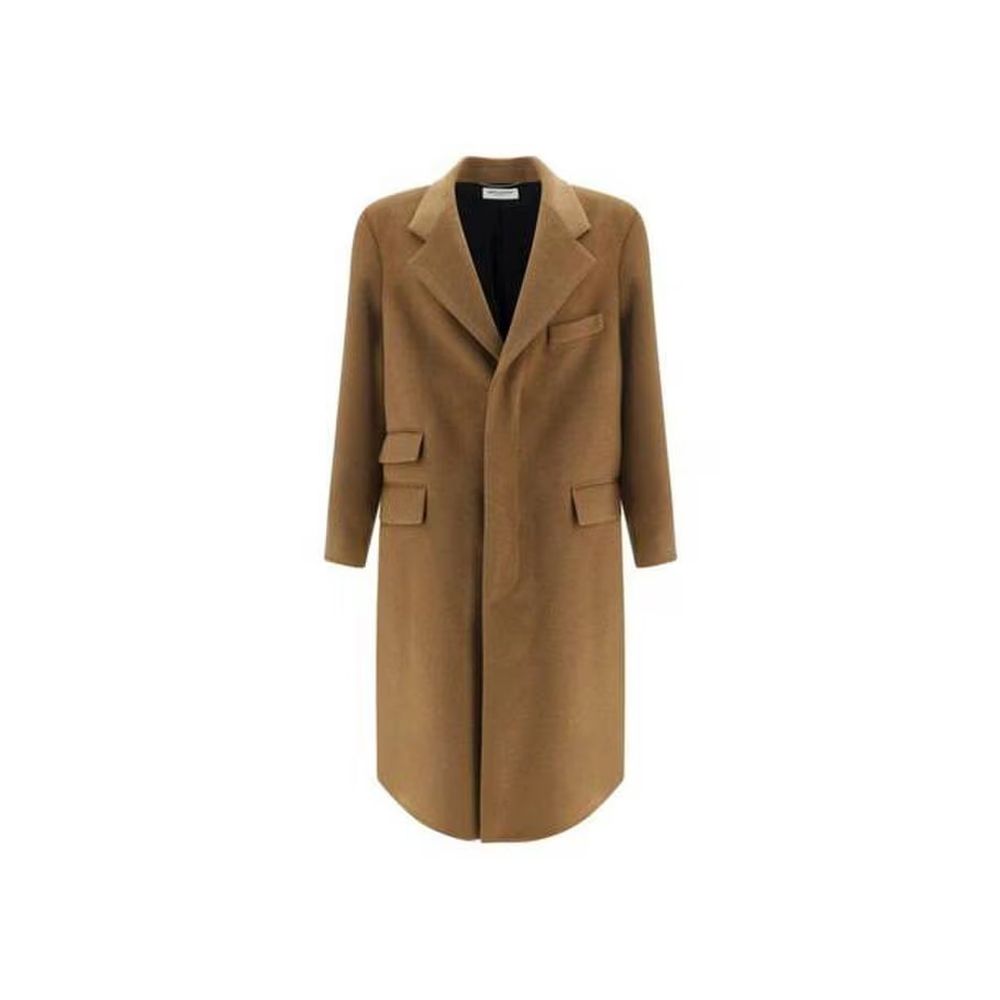 Brown Wool Coat Saint Laurent
